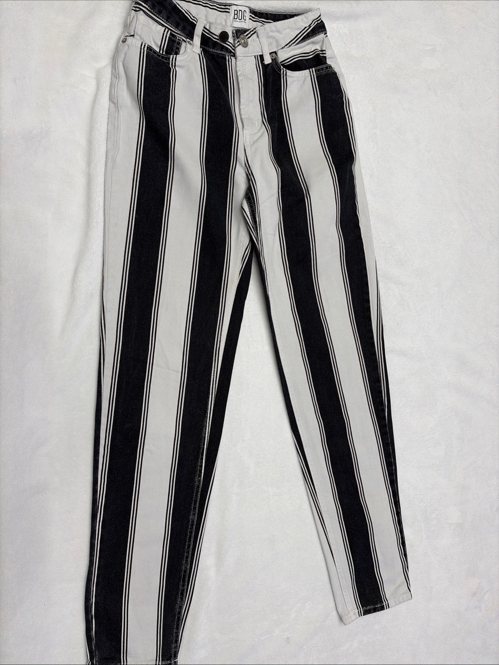 BDG Black and White Vertical Stripe Kids Jeans